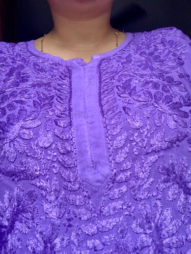 Customer photo review of Amirah Lavender Ombre Long Rayon Kurta