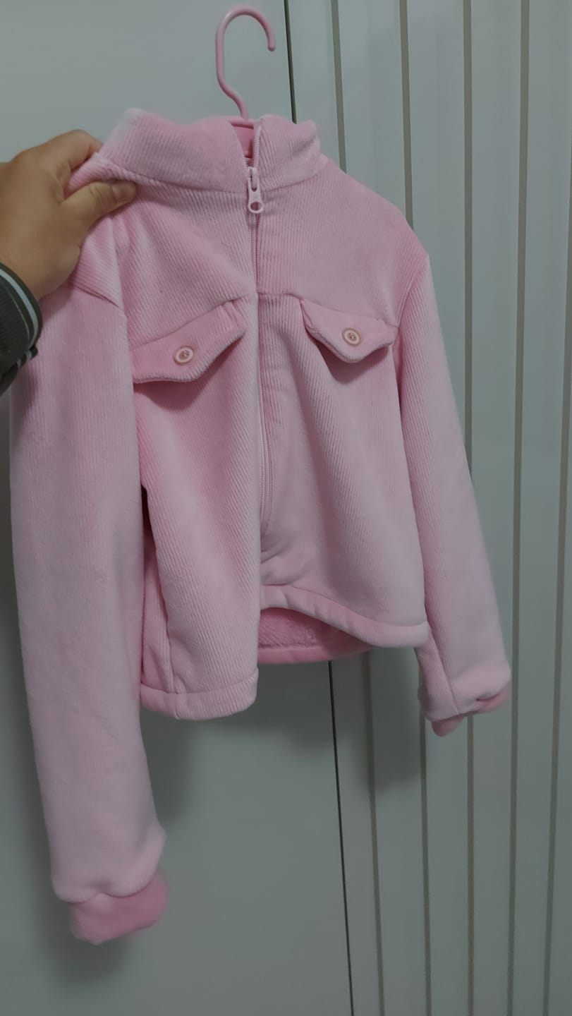 Customer photo review of Jaqueta em Veludo Cotelê Dublada com Pelo Carneirinho 90277 Kukiê Infantil Menina