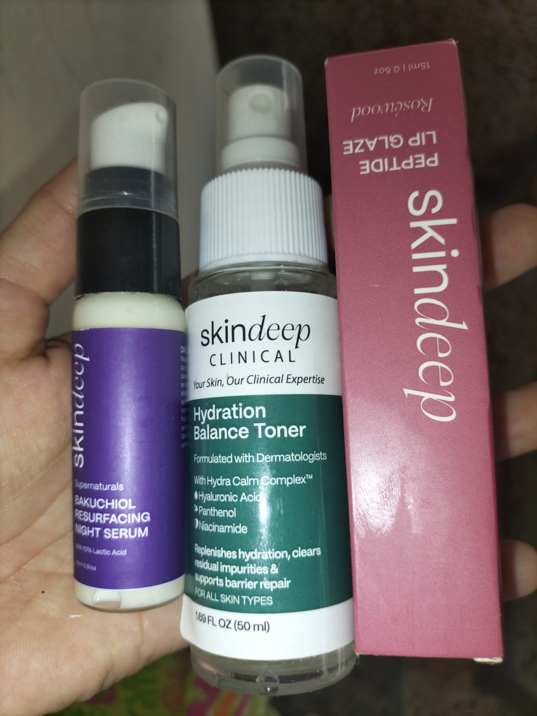 Customer photo review of BAKUCHIOL RESURFACING NIGHT SERUM - with 10% Lactic Acid