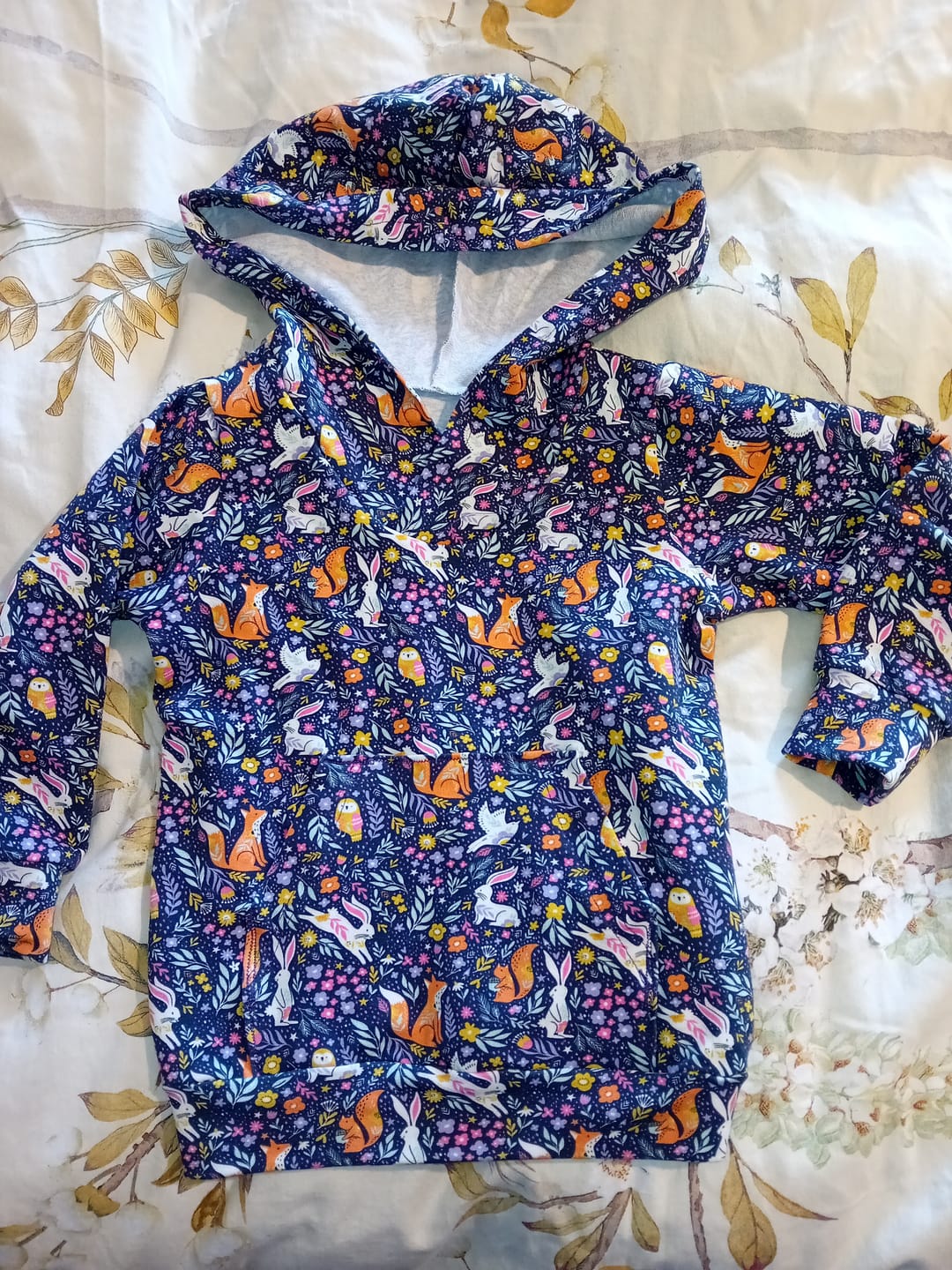 Customer photo review of Forest Animals on Deep Purple French Terry Fabric