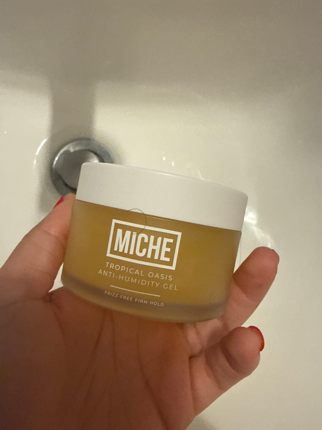 Customer photo review of Tropical Oasis Anti-Humidity Firm Hold Hair Gel