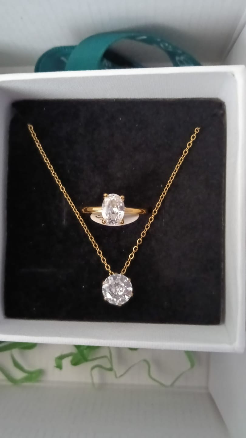 Customer photo review of Solitaire Necklace