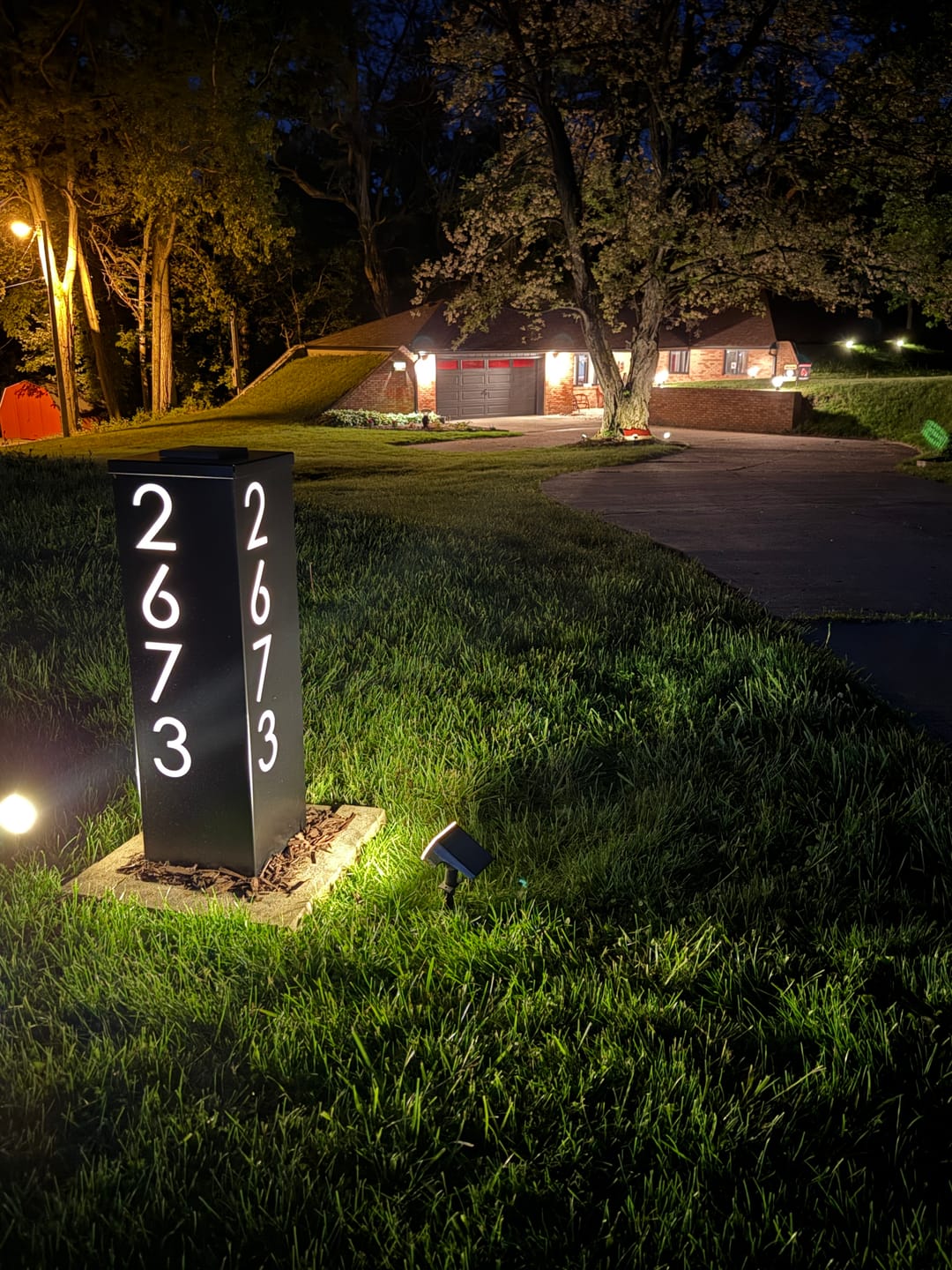 Customer photo review of Address Column - White Translucent Plexiglass Backing Upgrade