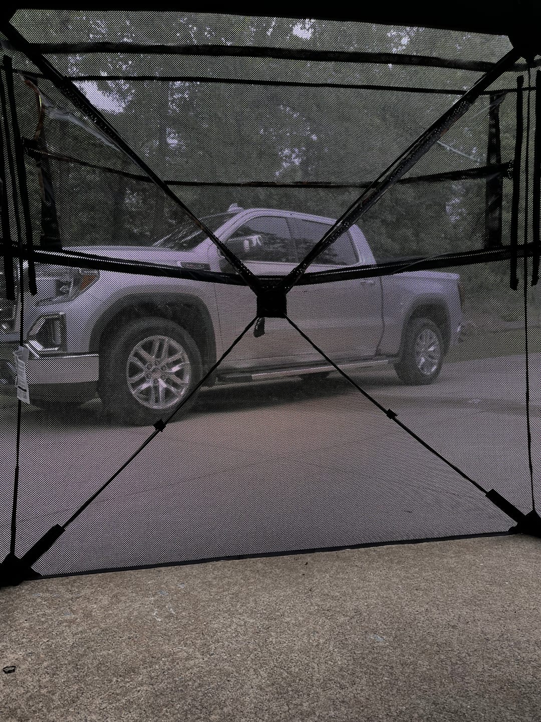 Customer photo review of VisX/VisMax See Through Hunting Blind, Pop Up Ground Deer Blind
