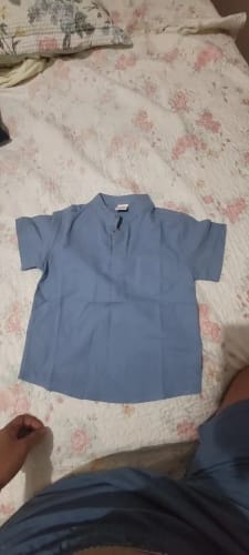 Customer photo review of Basic White Shirts for Boys Clothes Summer 100Cotton Short Sleeve Kids Tops 2025 Toddler Boy Shirt Blue Children 2 to 8 Years