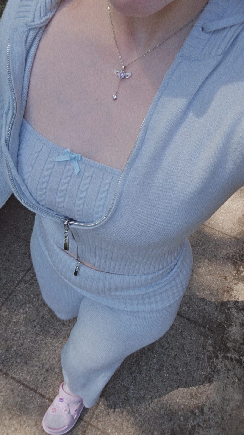 Customer photo review of That Girl Rib Knit Set (Baby Blue)