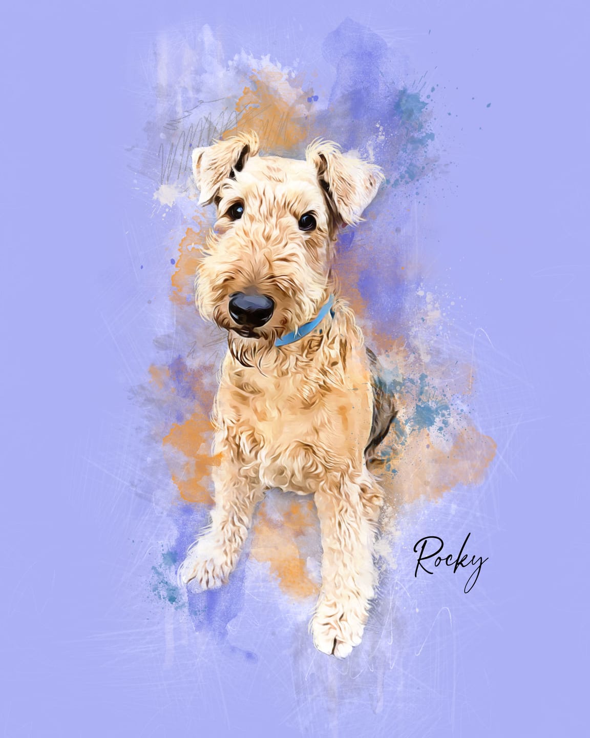Customer photo review of Watercolor Pet Portrait Wall Art