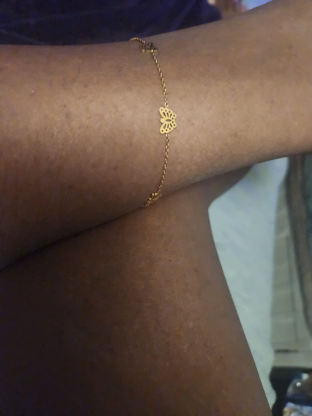 Customer photo review of Butterflies Anklet