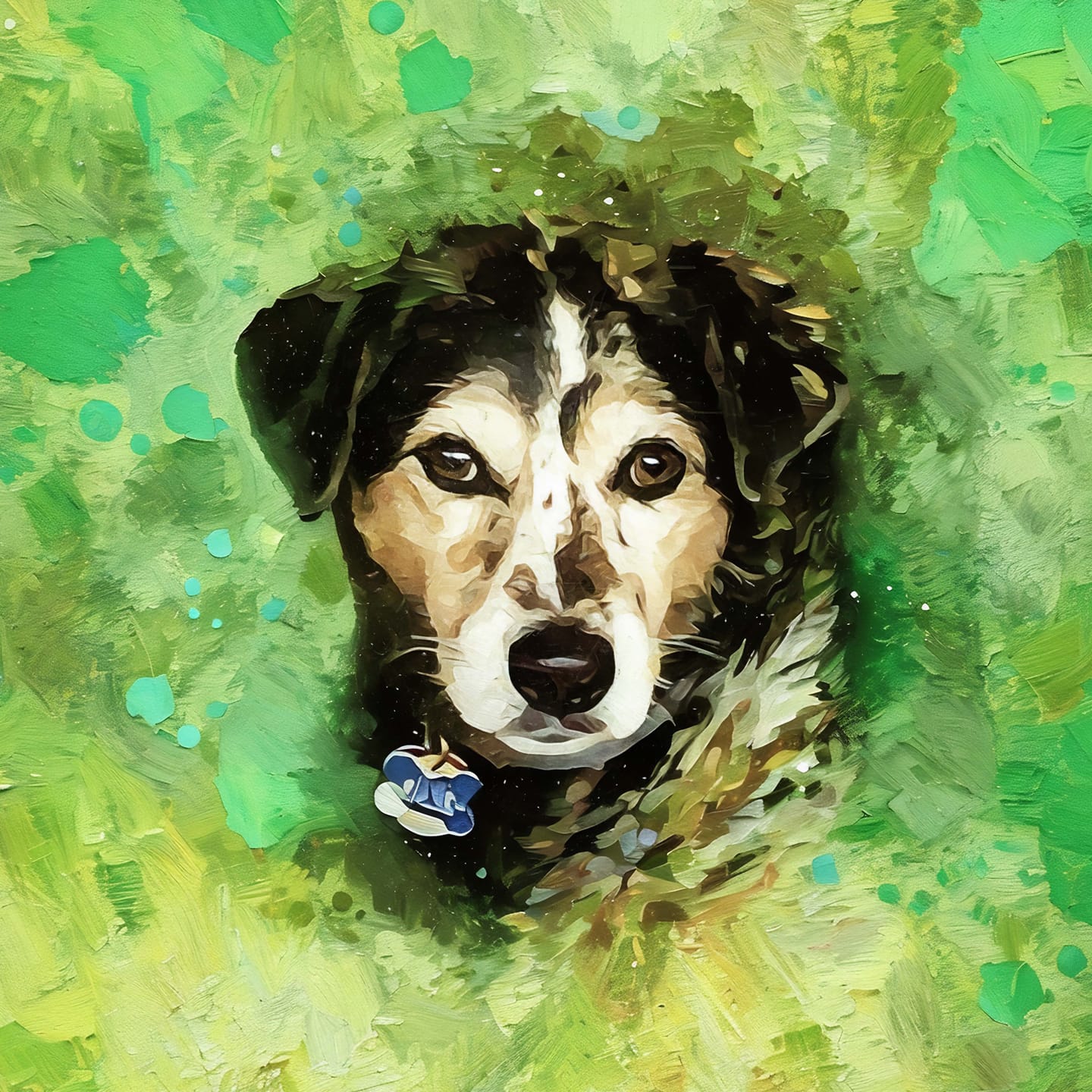Customer photo review of Watercolor Pet Portrait Wall Art