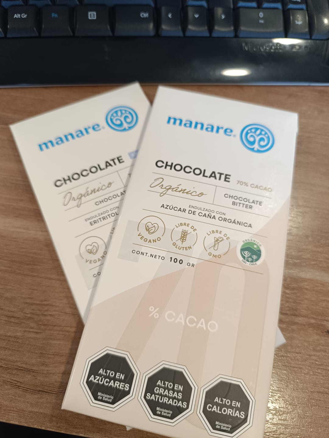 Customer photo review of BARRA DE CHOCOLATE ORGÁNICO 70% CACAO