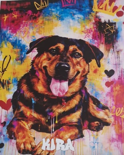 Customer photo review of Personalised Poster With Dog or Cat - Graffiti