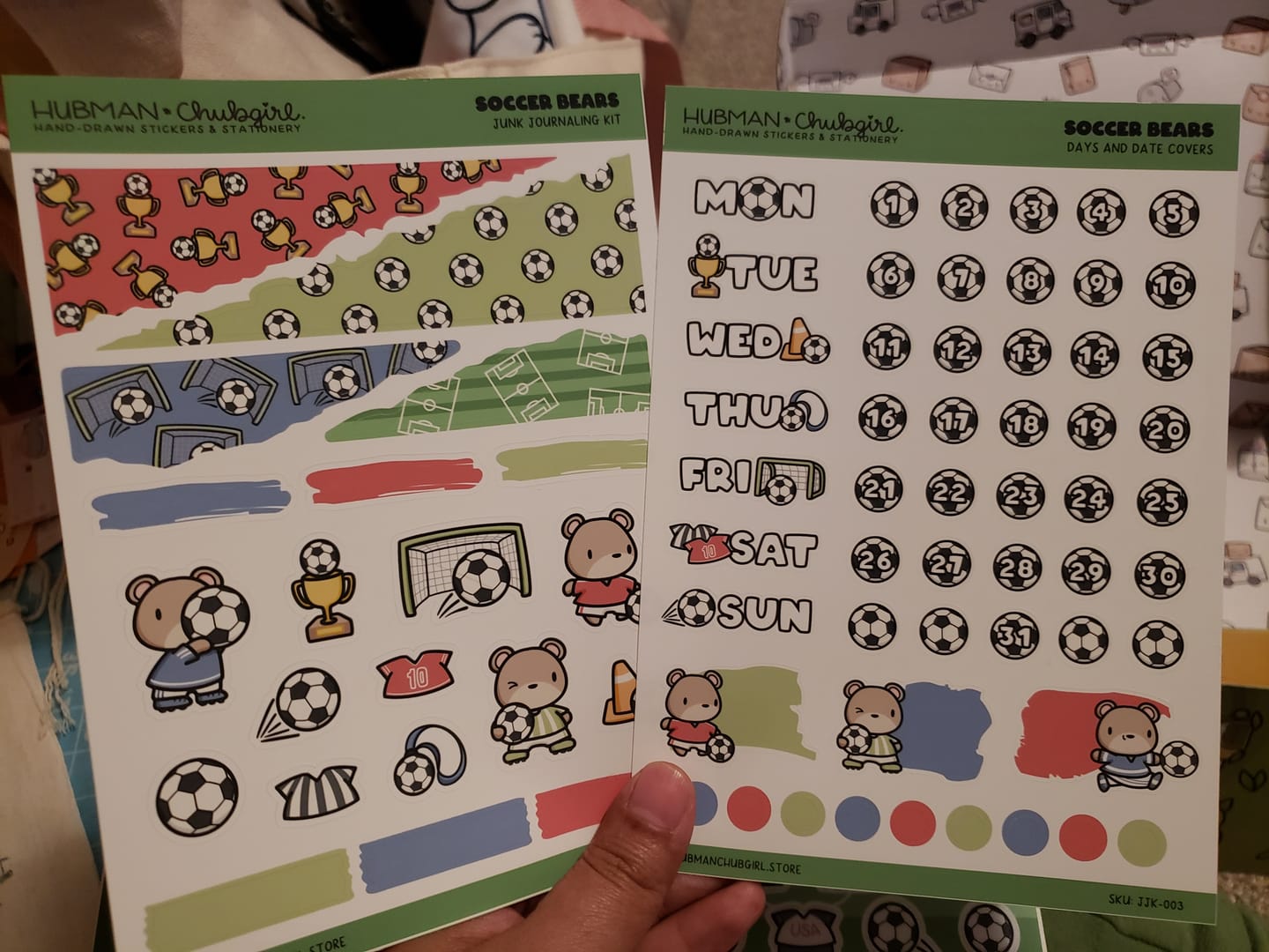 Customer photo review of Soccer Bears Days and Date Covers