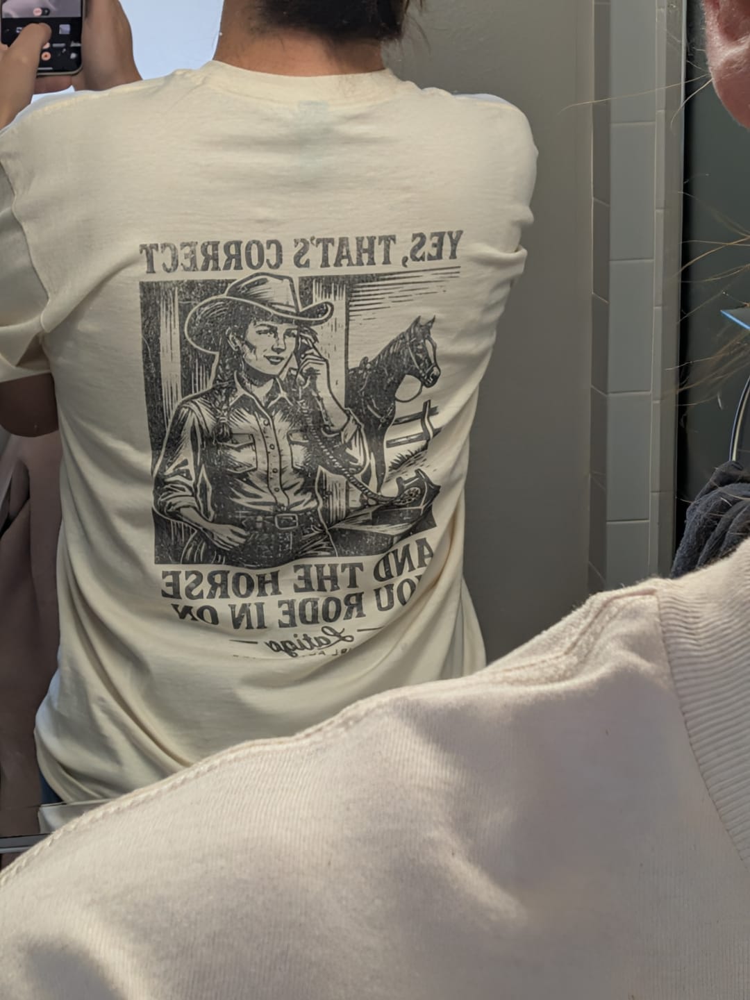 Customer photo review of Correct Cowgirl Tee
