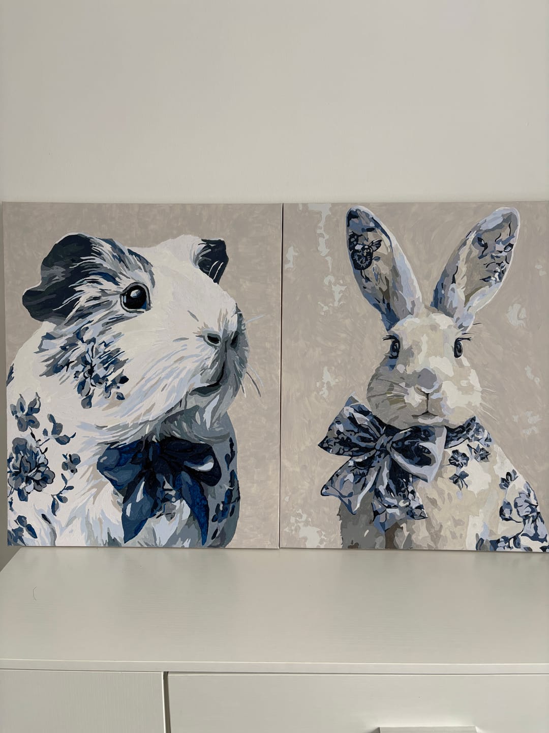Customer photo review of Delft Blue Bunny | Paint by Number