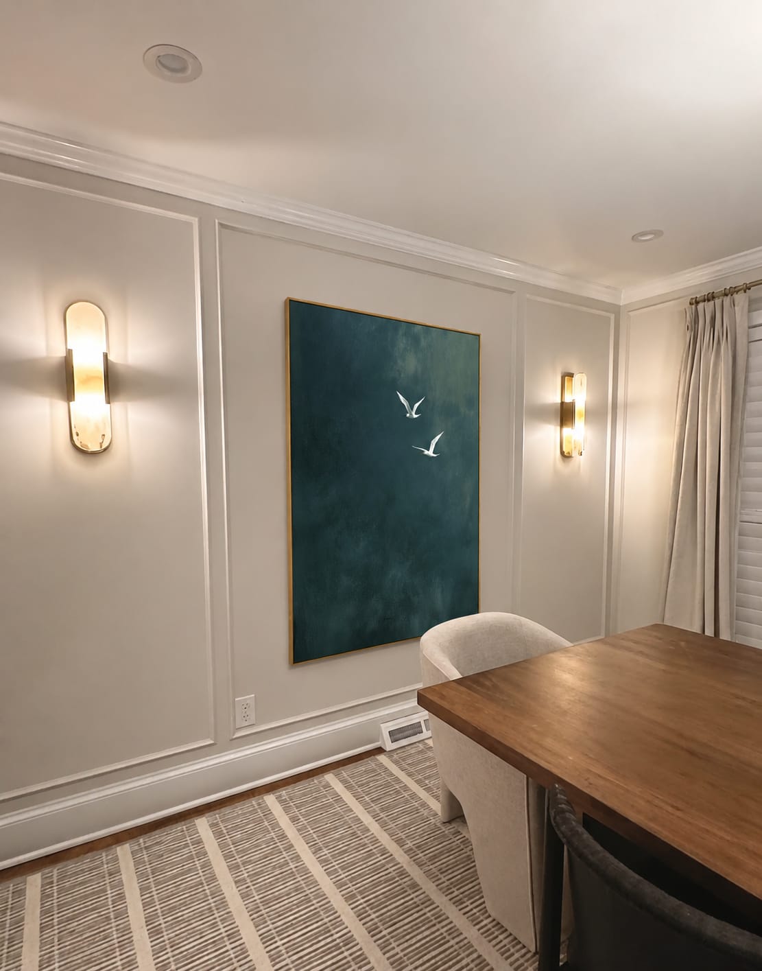 Customer photo review of Twilight Blue Crane Flight Painting #yar32
