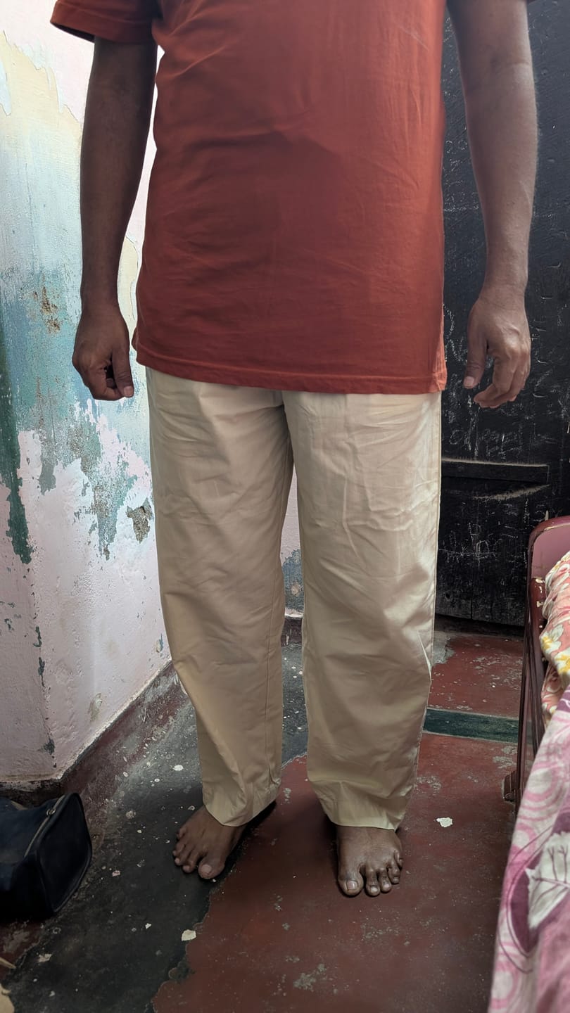 Customer photo review of Men Beige Cotton Pant