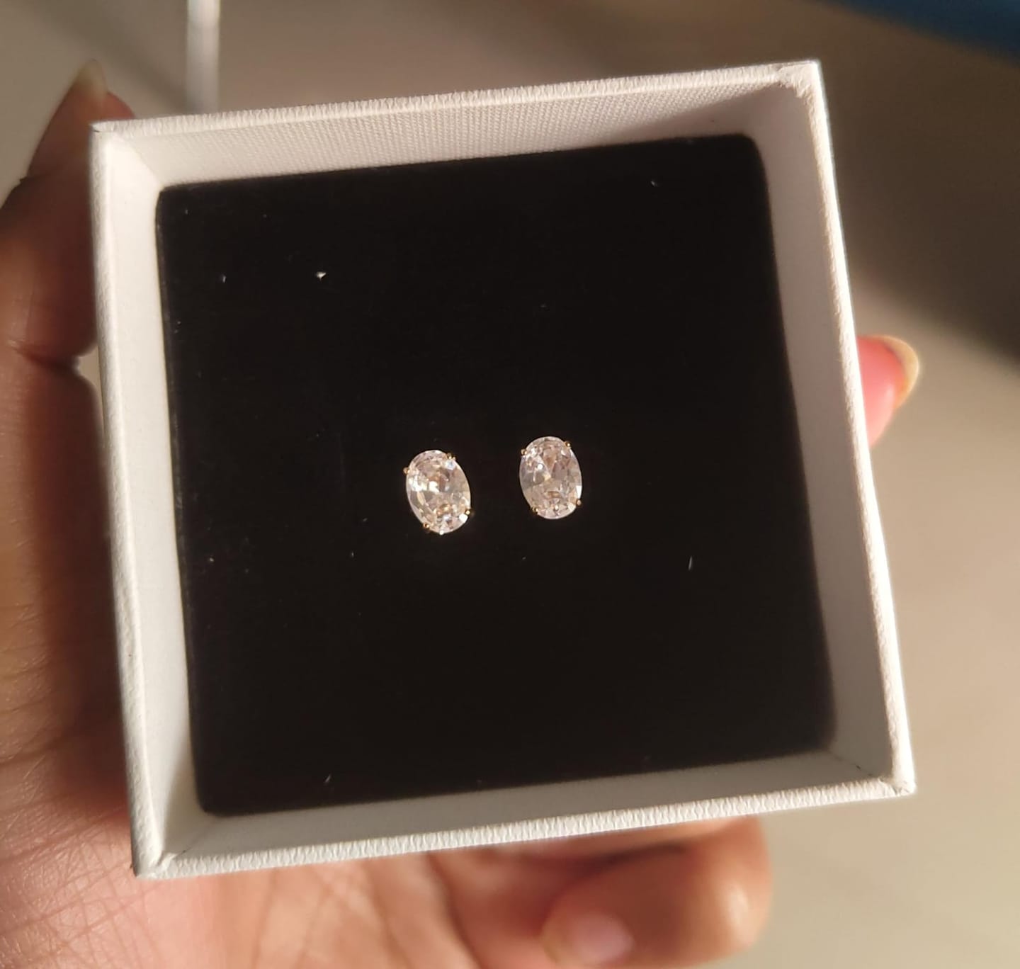 Customer photo review of Oval Earrings