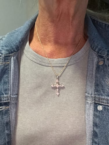 Customer photo review of Queen's Cross Necklace