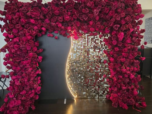 Customer photo review of Red Roses Fabric Artificial Flower Wall Arch Wedding Party Decoration US Only Clearance