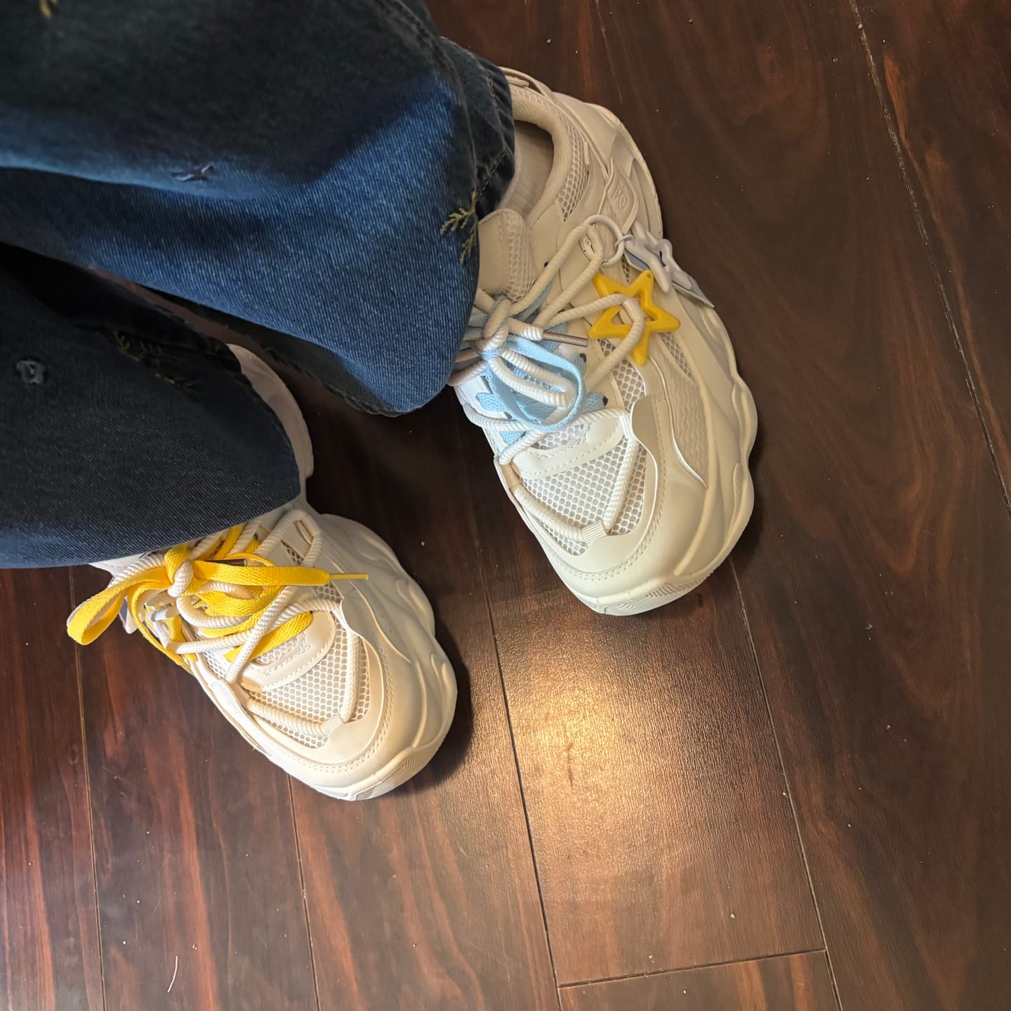 Customer photo review of Ultra Chunky Sole Bright Star White Sneakers - Women's