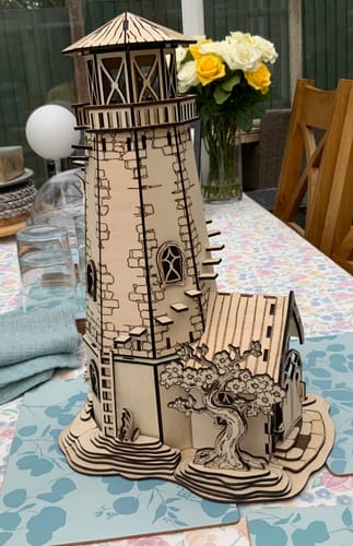 Customer photo review of Lighthouse Candle Holder SVG Laser Cut File