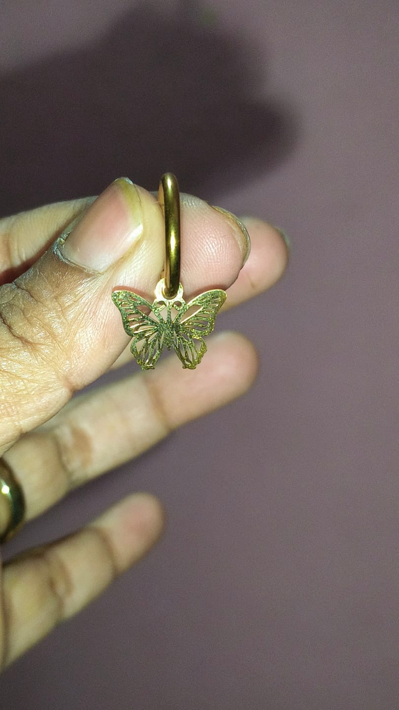 Customer photo review of Sylvia Butterfly Hoop Drop Earrings
