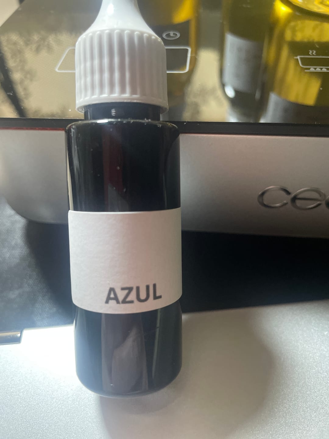 Customer photo review of Colorante líquido para velas AZUL