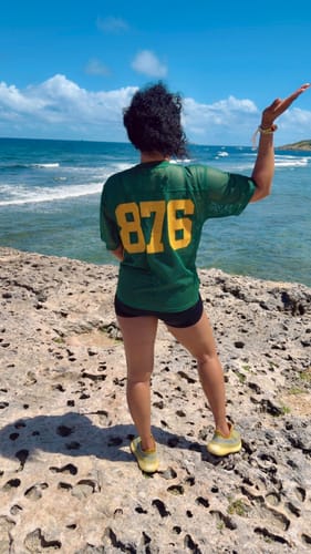 Customer photo review of Represent Jamaica Mesh Jersey (Green)
