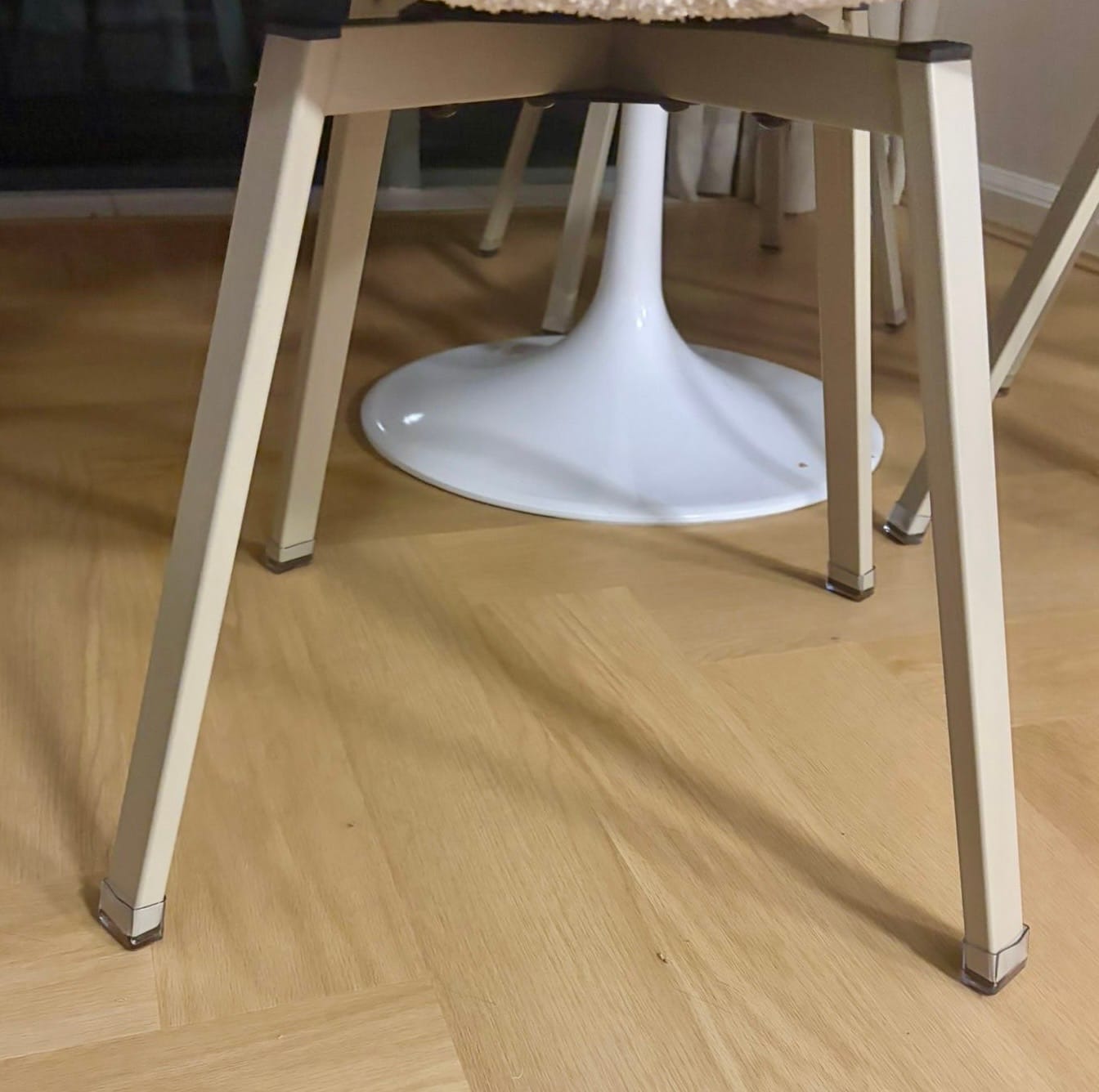 Customer photo review of Rectangular Felt Silicone Chair Leg Protectors | Extra-Durable Chair Floor Protectors