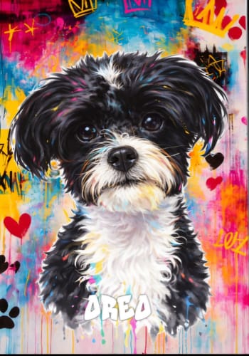 Customer photo review of Personalised Poster With Dog or Cat - Graffiti