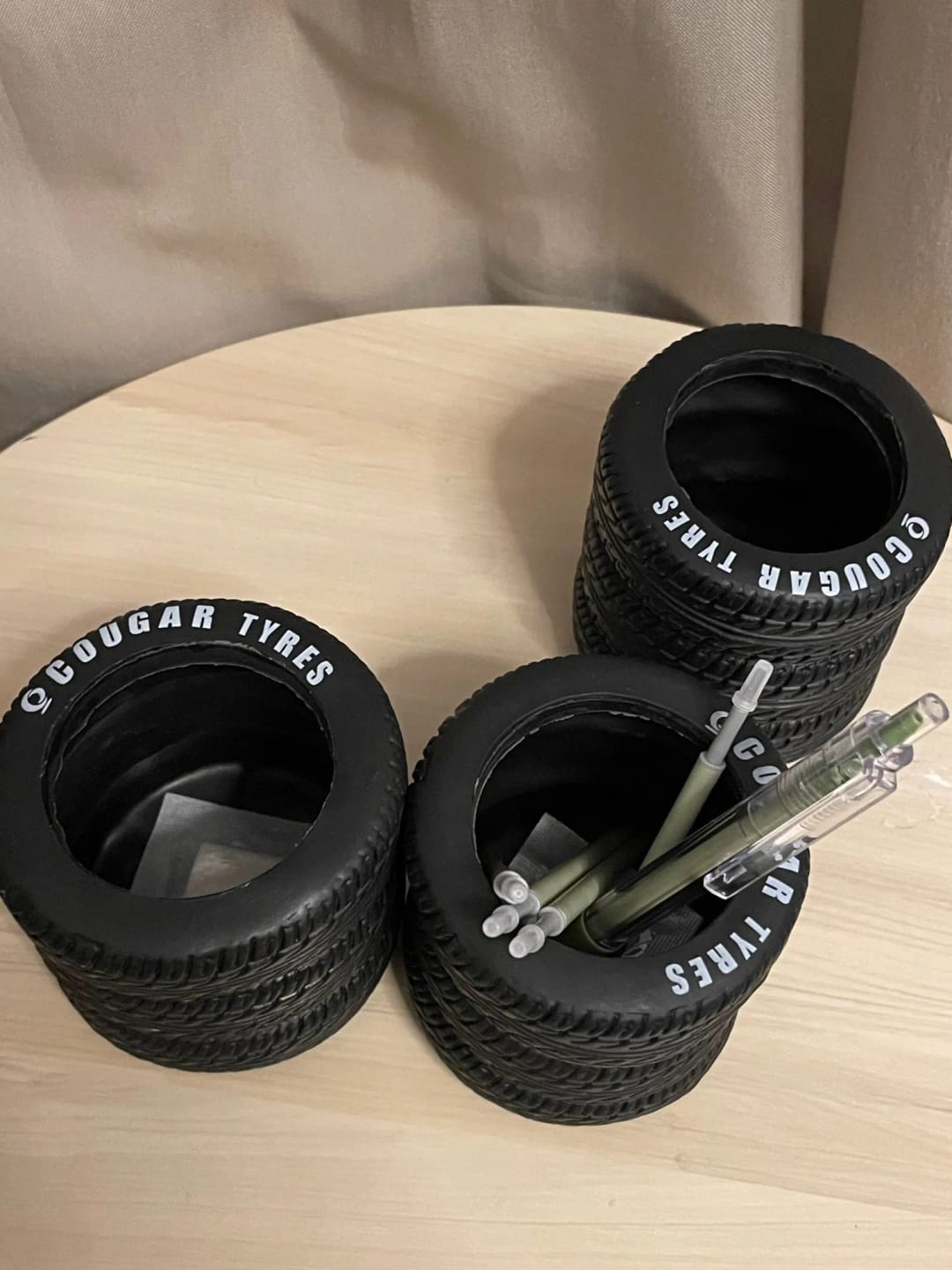 Customer photo review of 1pcs Fun Tire-Shaped Pen Holder -PVC Desk Organizer,