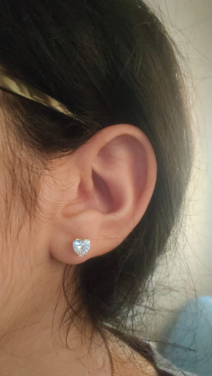 Customer photo review of Heartfelt Studs