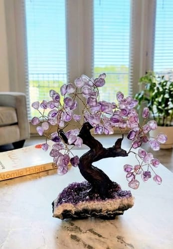 Customer photo review of Amethyst 9" Tall Bonsai Gemstone Tree, Crystal base #5403AMTH