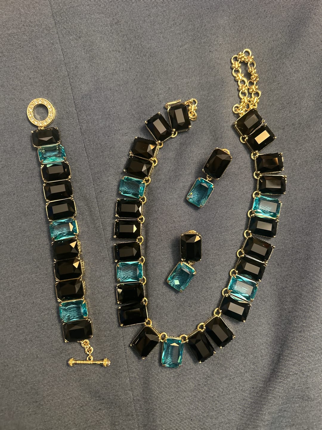 Customer photo review of HEIDI DAUS® “French Riviera” Crystal & French Resin Riviera Necklace – Art Deco Statement Collar (3 Colorways)