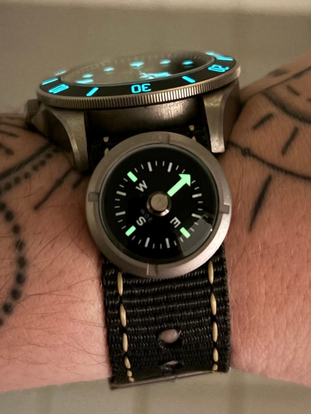 Customer photo review of W.O.E. Submersible Wrist Compass 2.0