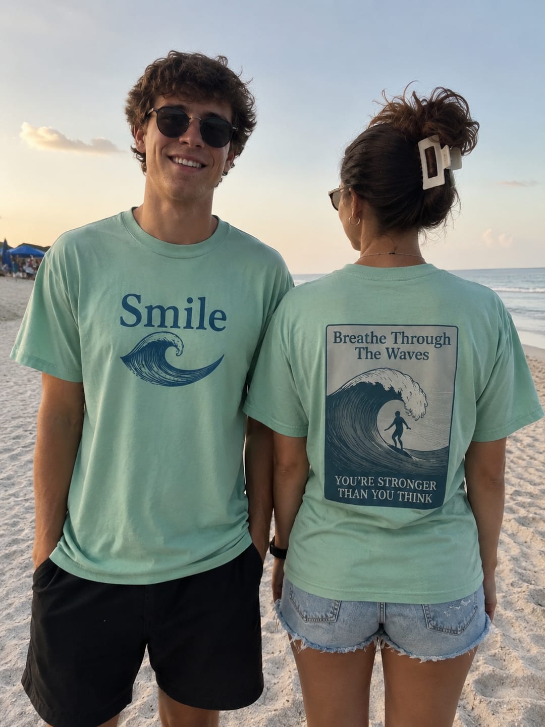 Customer photo review of Smile | Breathe Through The Waves Shirt