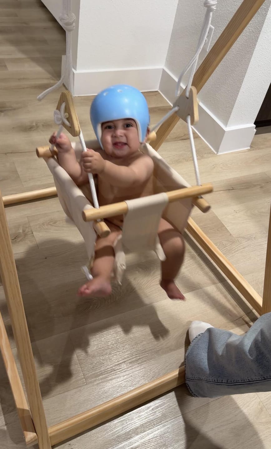 Customer photo review of Spruce | Foldable Baby Swing
