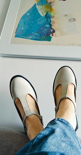 Customer photo review of "Disco Flats, Beige"