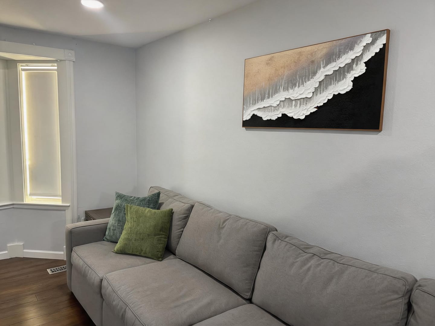 Customer photo review of Ocean And Sky Abstract Textured Canvas Art #OS 294