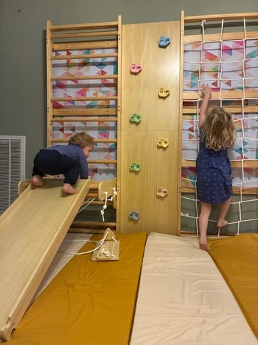 Customer photo review of Walnut | Swedish Ladder Jungle Gym - Wall Mounted