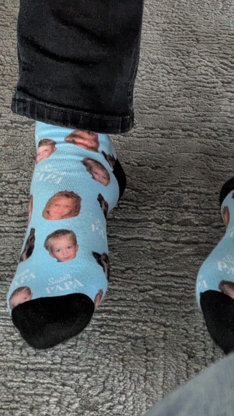 Customer photo review of Bester Papa - Personalisierte Socken für die Familie mit Foto