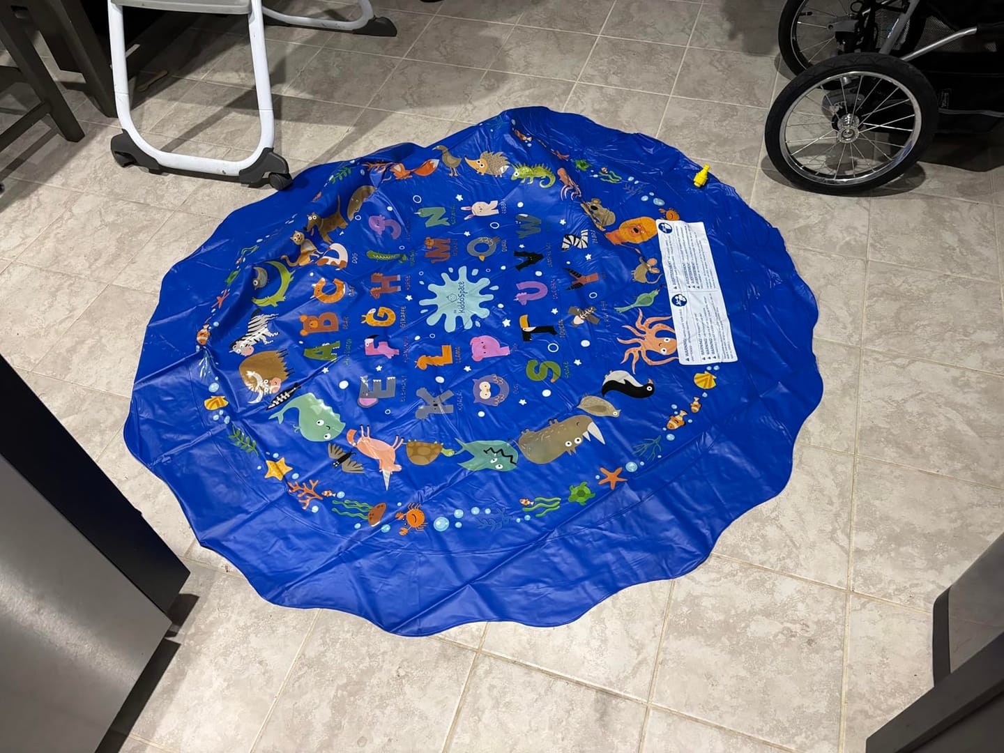 Customer photo review of KiddoSpace XL 59" Splash Pad for Kids