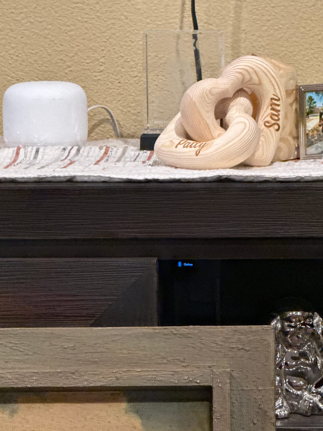 Customer photo review of Romantic Couple - Personalized Infinity Heart Sculpture