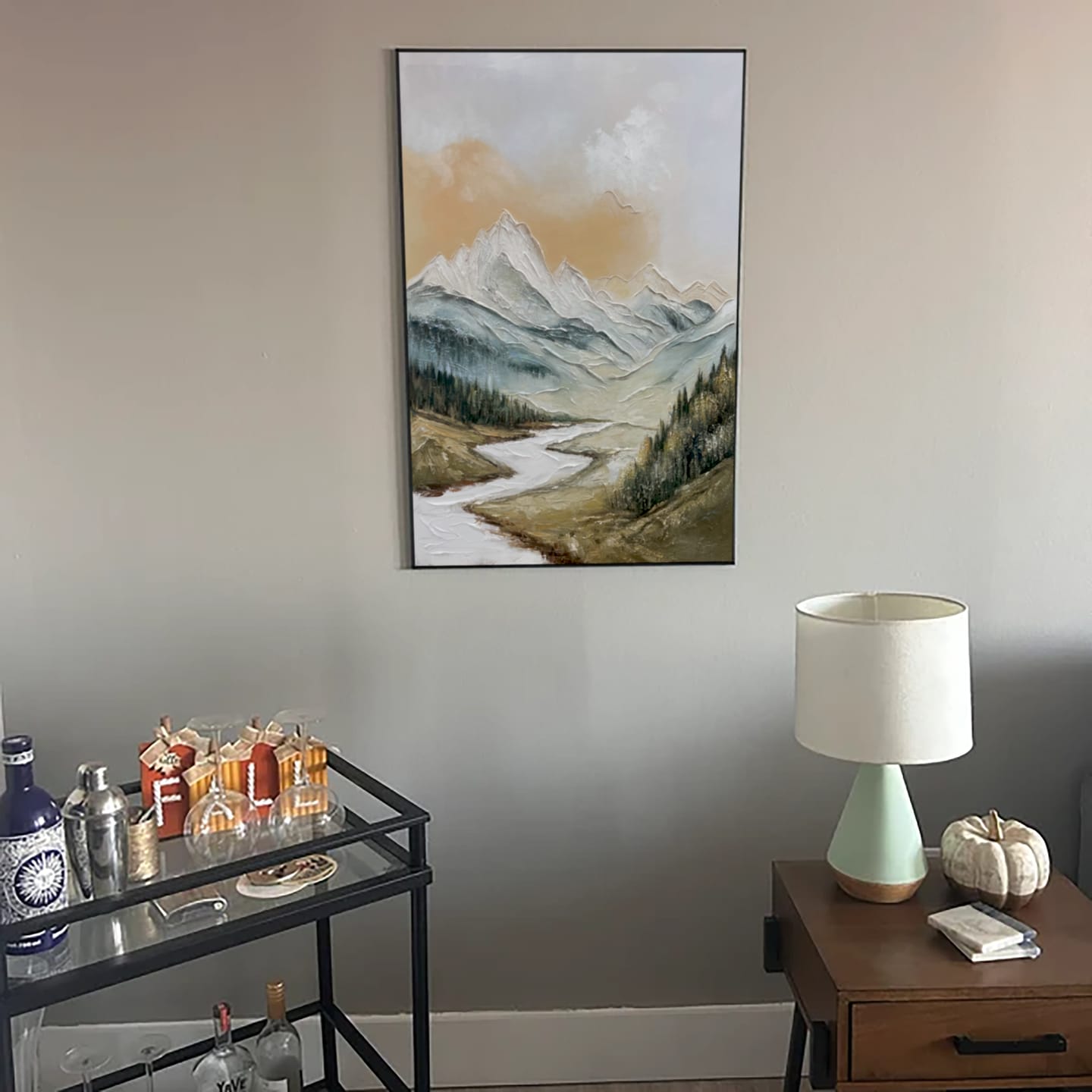 Customer photo review of Mountain Textured Abstract Painting #MT040