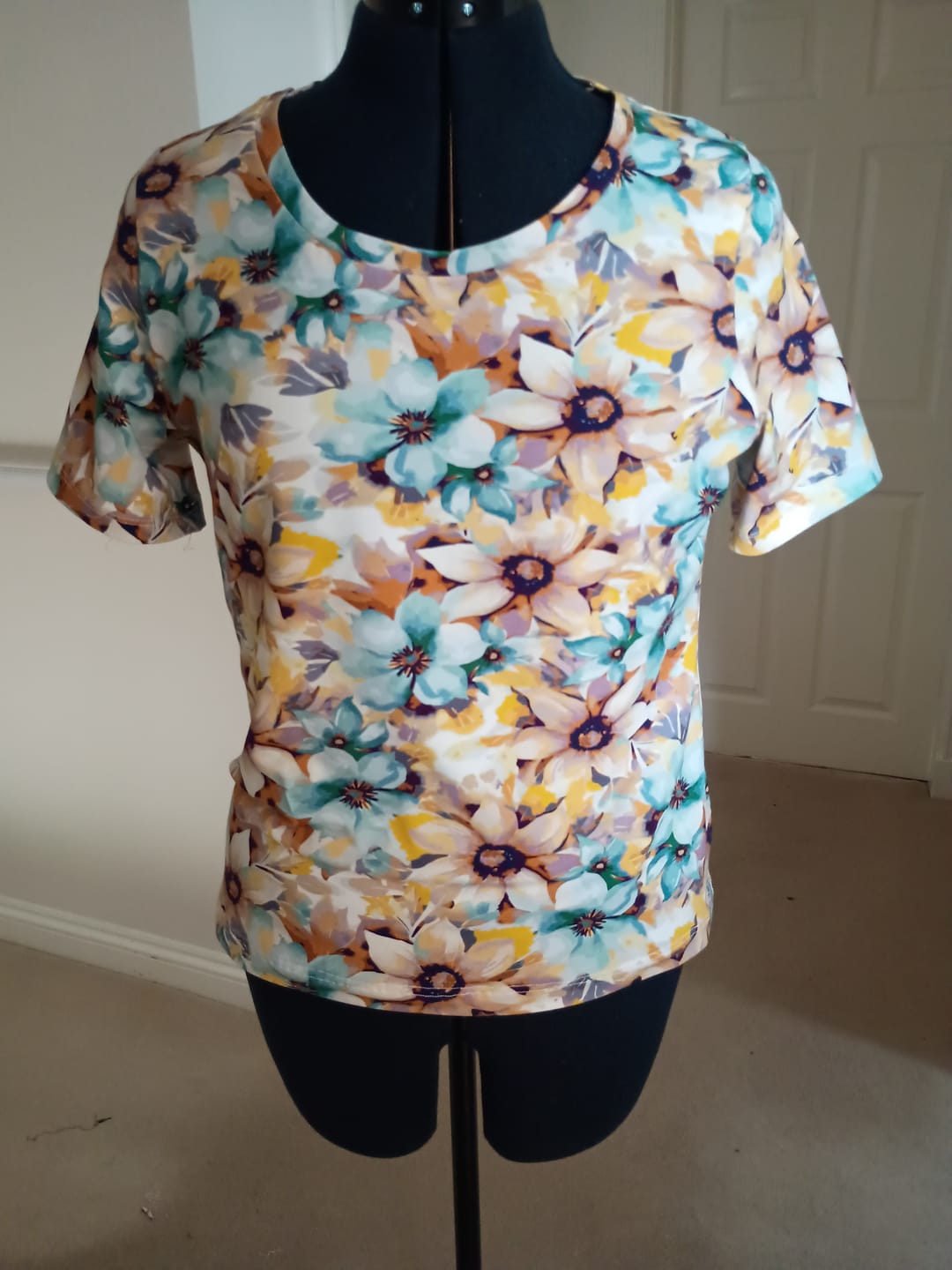 Customer photo review of Sunny Petals Cotton Jersey Fabric