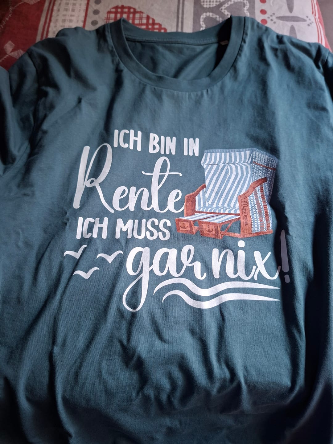 Customer photo review of Ich bin in Rente · Herren Premium Bio T-Shirt