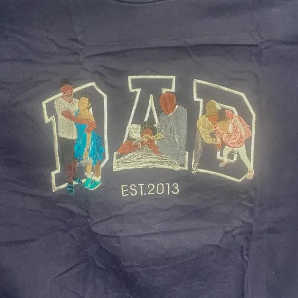Customer photo review of Custom Photo Portrait Embroidery Sweatshirt T-shirt Father's Day- Gift For Dad
