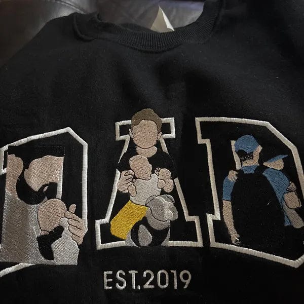 Customer photo review of Custom Photo Portrait Embroidery Sweatshirt T-shirt Father's Day- Gift For Dad