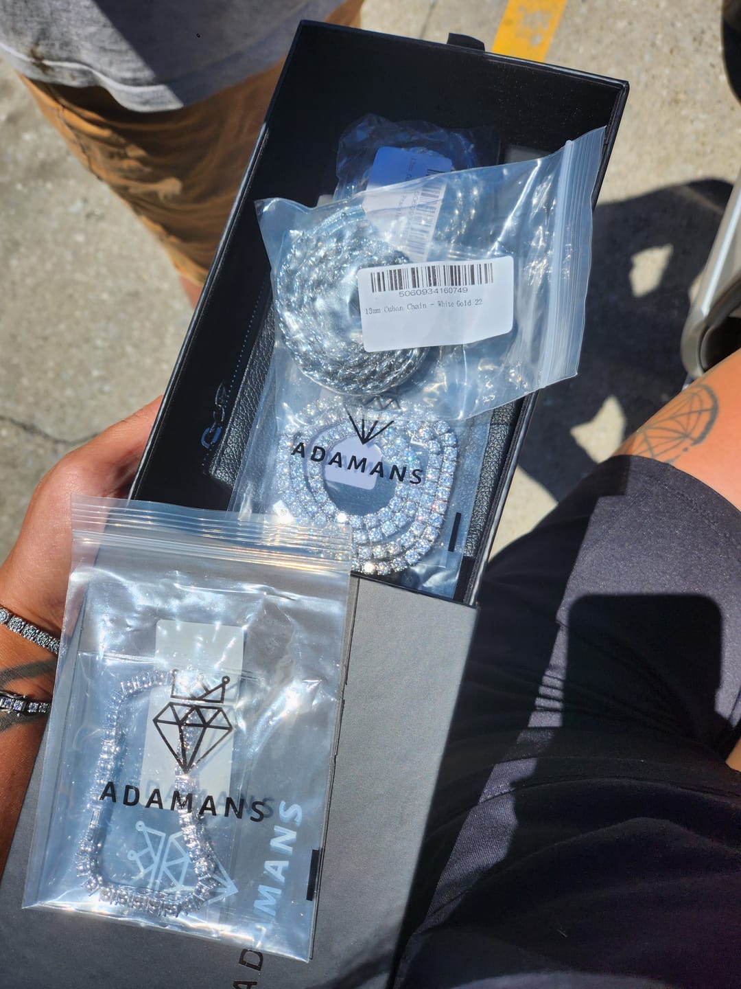 Customer photo review of 4.5mm Tennis Chain - White Gold