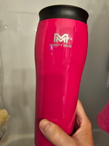 Customer photo review of Mighty Mug Go - Stainless Steel - Lipstick Pink - 16 oz